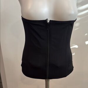 MERYOSZ Large Black Hook and Eye Corset with Zipper